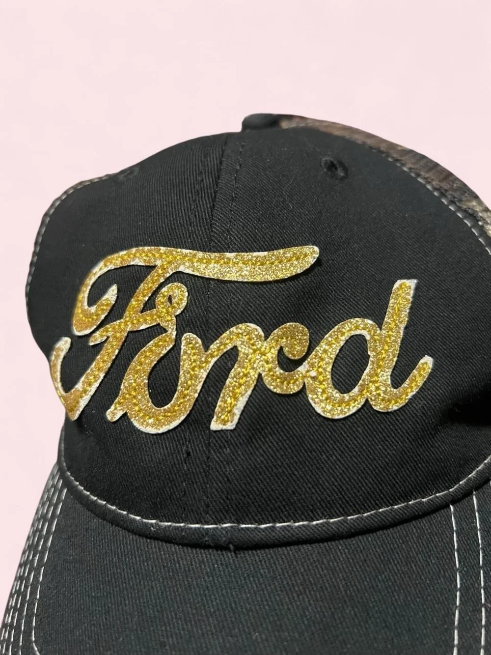 Ford Black Cap with Gold Script Embroidery